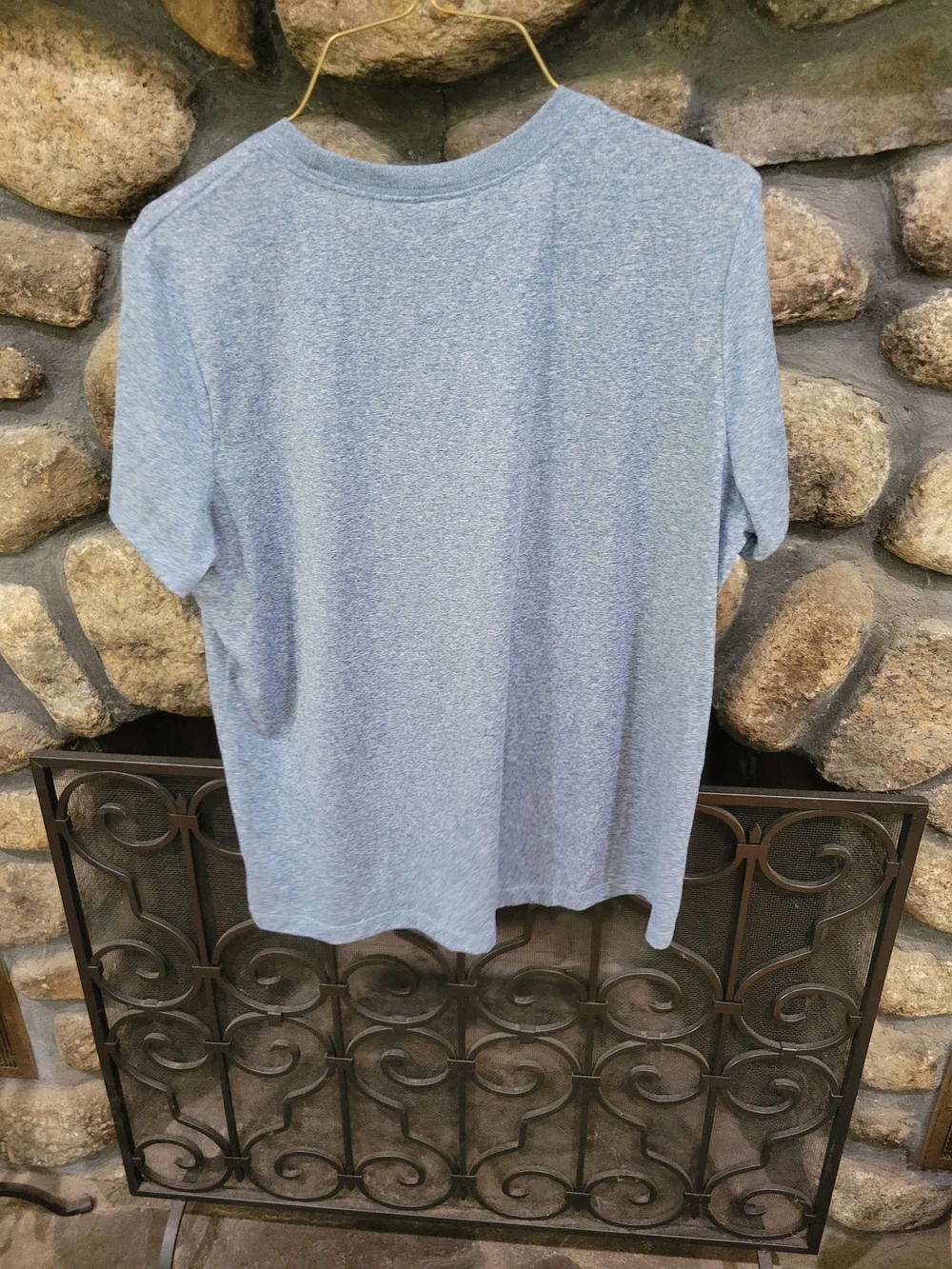 Nike Men’s Light Heather Blue Performance Tee with White Swoosh